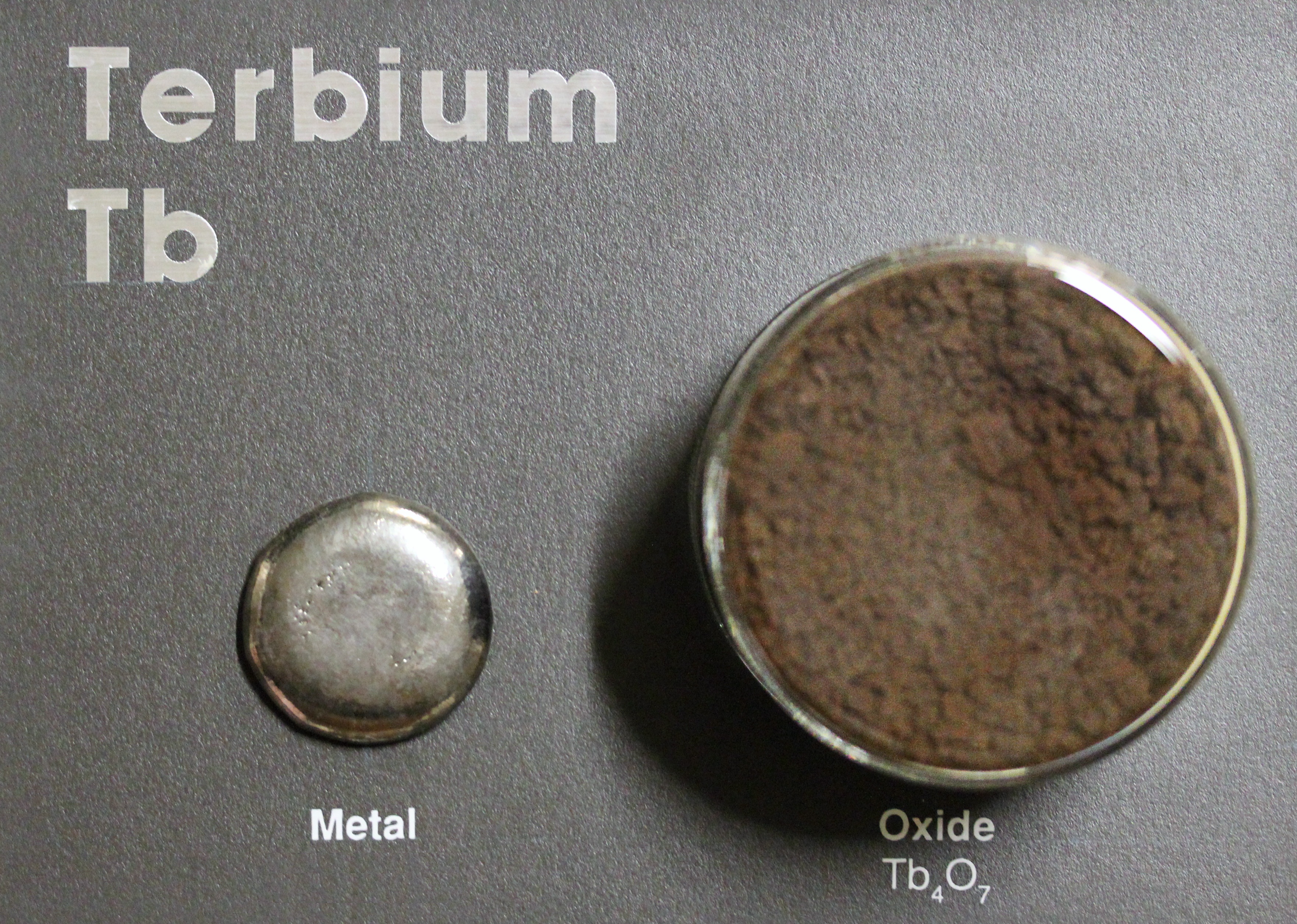 Terbium metal and oxide